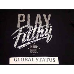 NIKE BSBL PLAY FILTHY BLACK GREY WHITE BASEBALL SHIRT LARGE ( 777844-010 )
