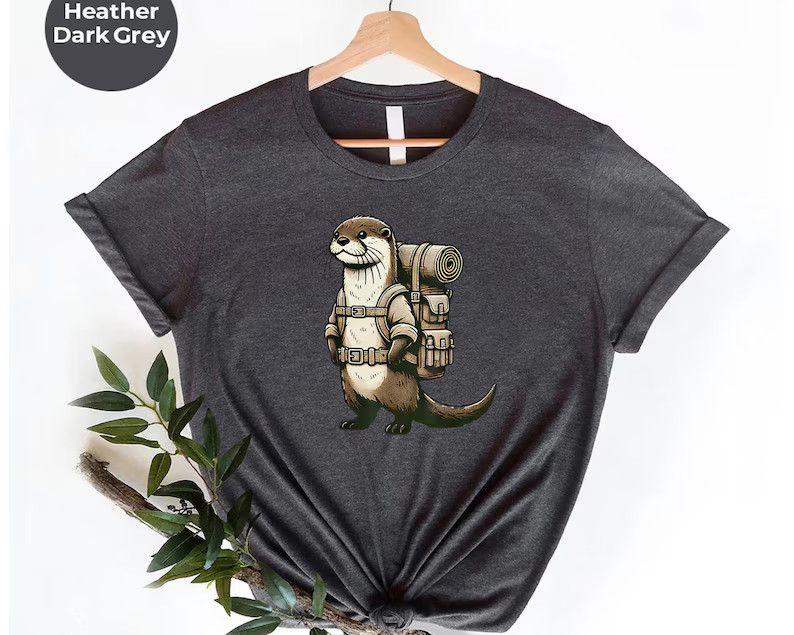 Hiking Otter Funny Nature Comfort Tee Animal Lover Wildlife gallery