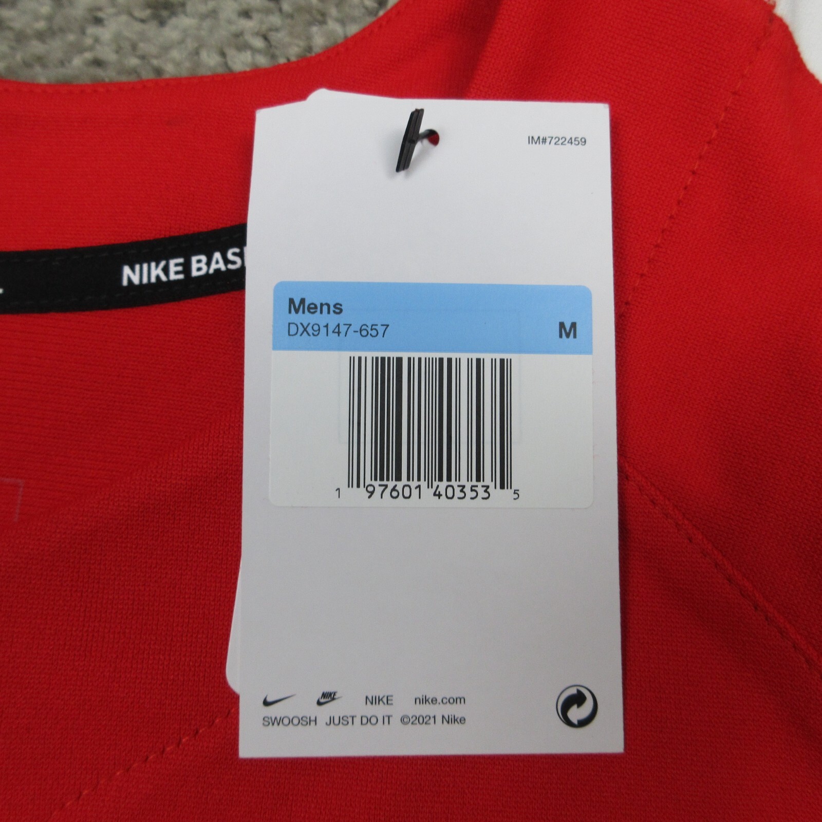 Nike Baseball Jersey Mens Medium Red Custom Blank Vapor Full Button Swoosh NWT gallery