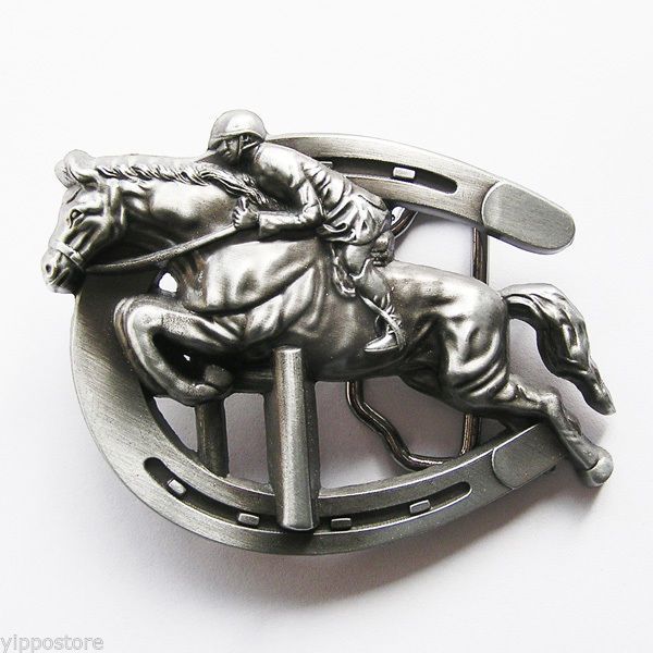 Original Jockey Horse Rider Shoe Horse Jumping Show Metal Fashion Belt Buckle