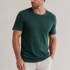 ATM Slub Cotton Tee Men’s Small Green Crew Neck Casual Minimalist Modern