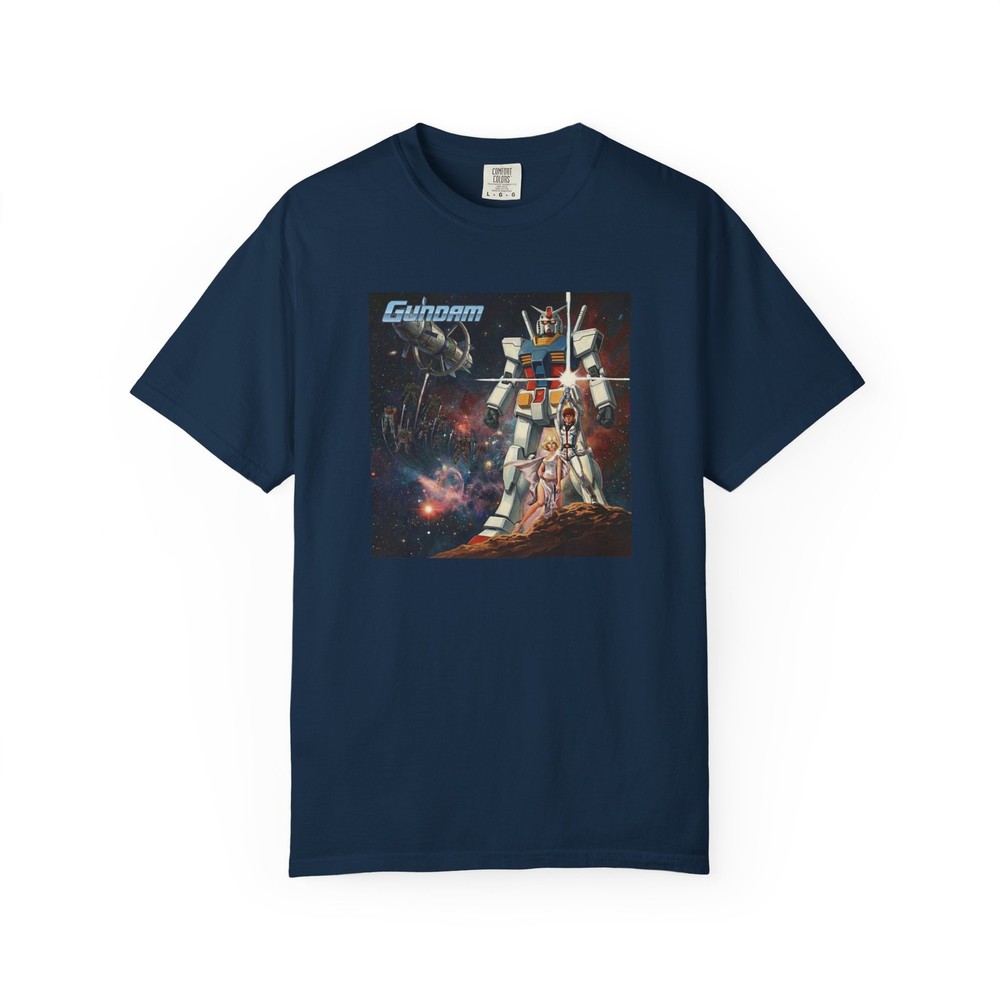 Gundam Retro Mecha Robot Space Scene T-Shirt | Gundam Sci-Fi Illustration tee