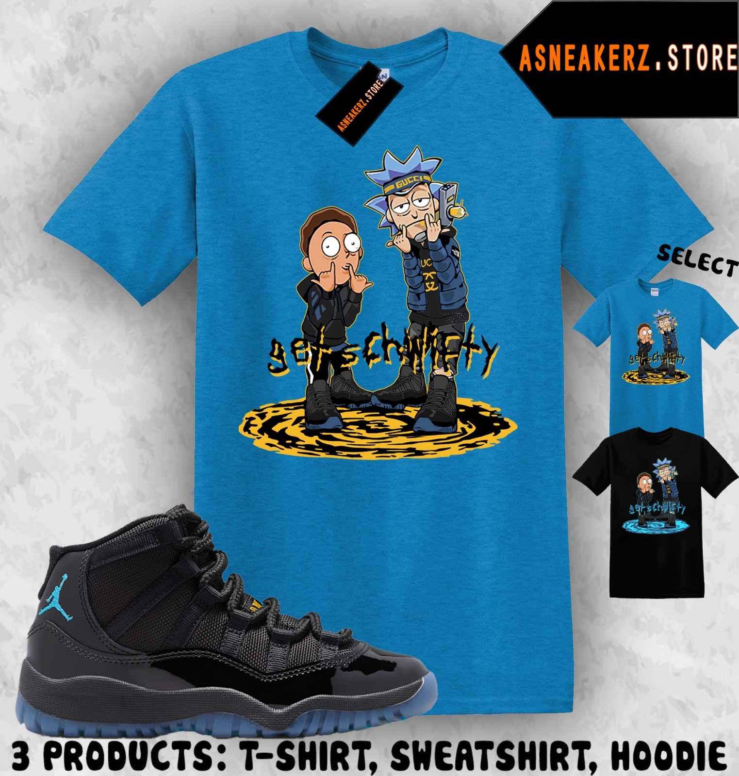 Tee Shirt Matching AJ 11 Gamma Blue 2025 To Match Sneaker Get Schwifty T-Shirt gallery