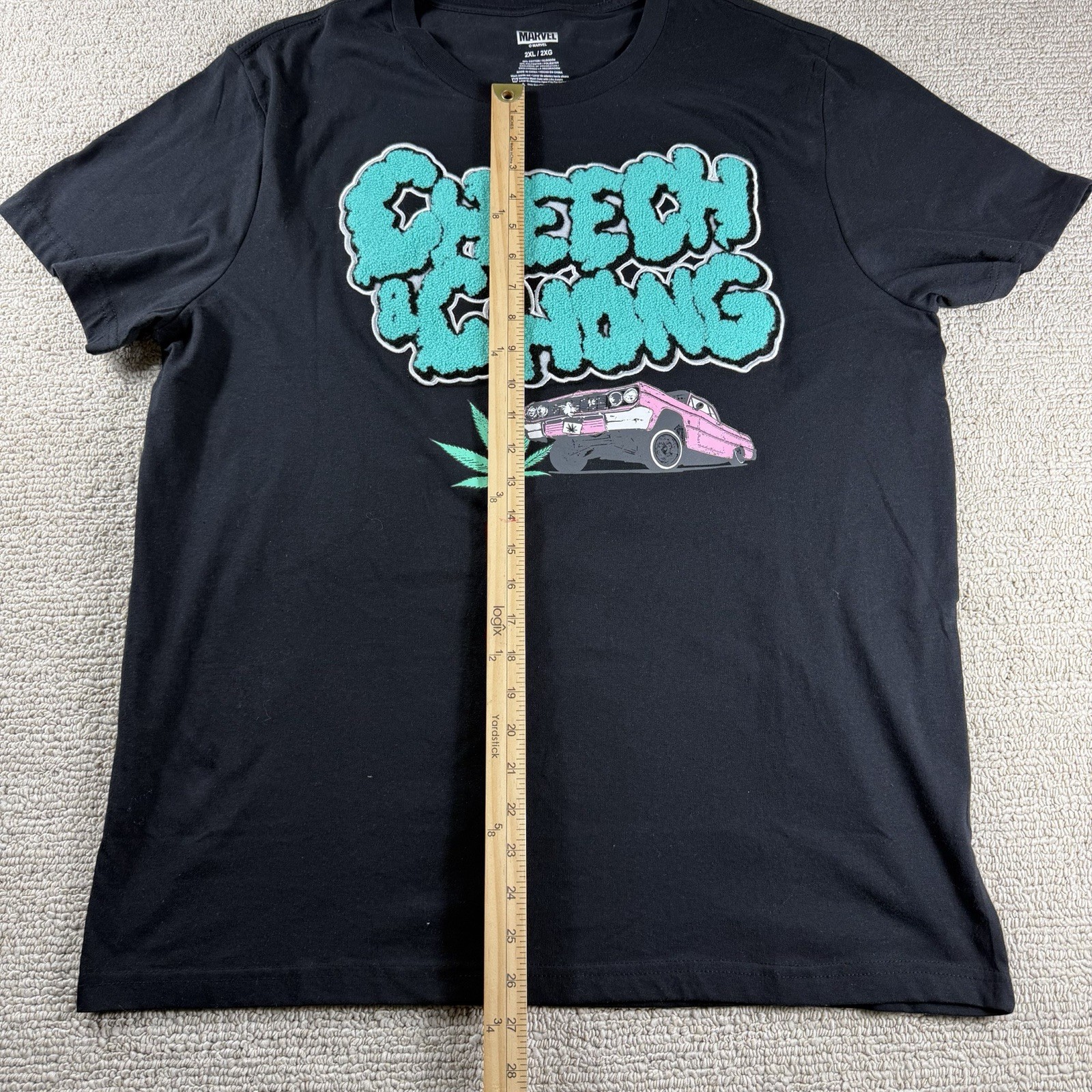 Marvel Cheech and Chong Puffy Embroidered Logo T-shirt Black Men’s Size XXL gallery