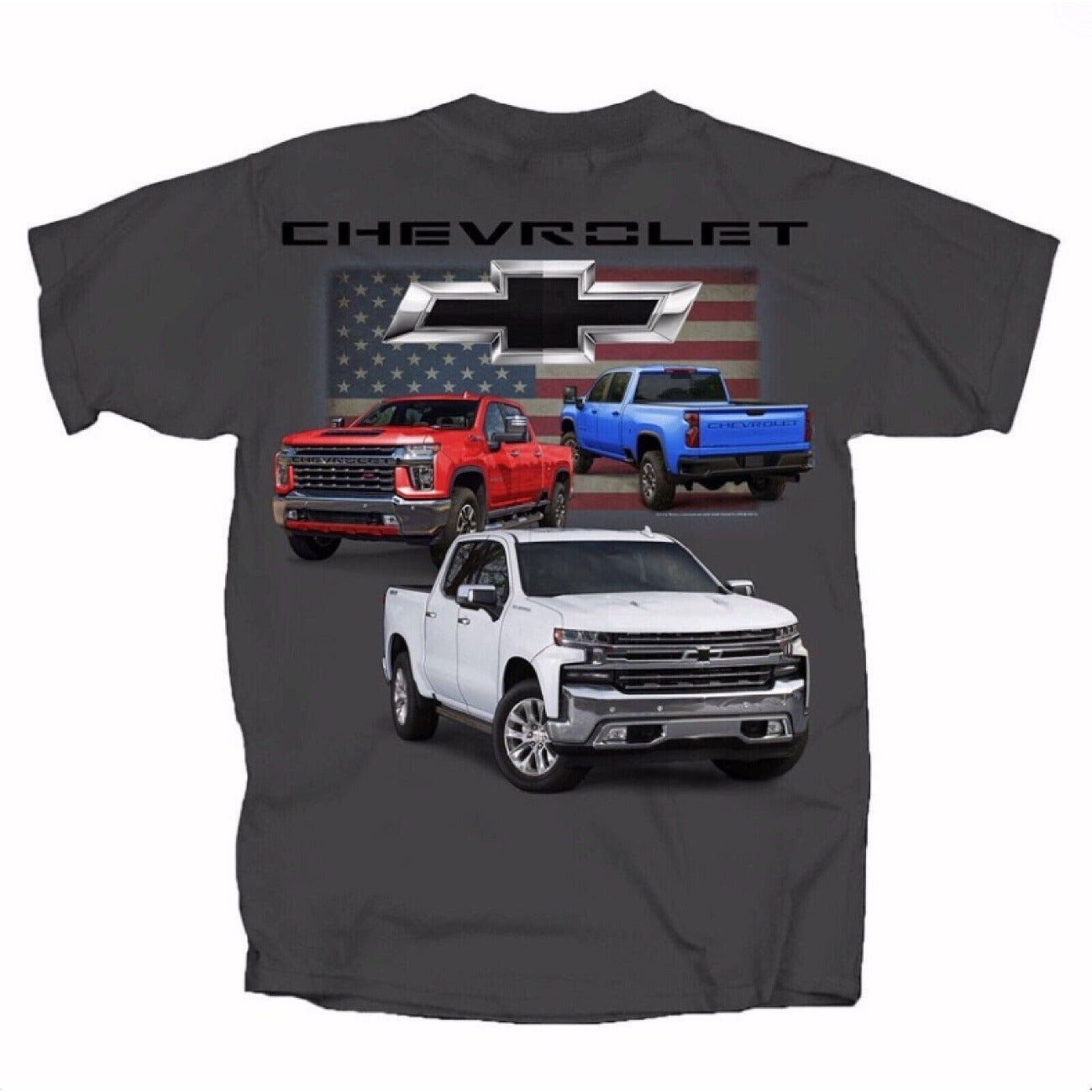 Chevy Chevrolet Trucks Red White Blue US Flag Short Sleeve T-Shirt NEW Free Ship gallery