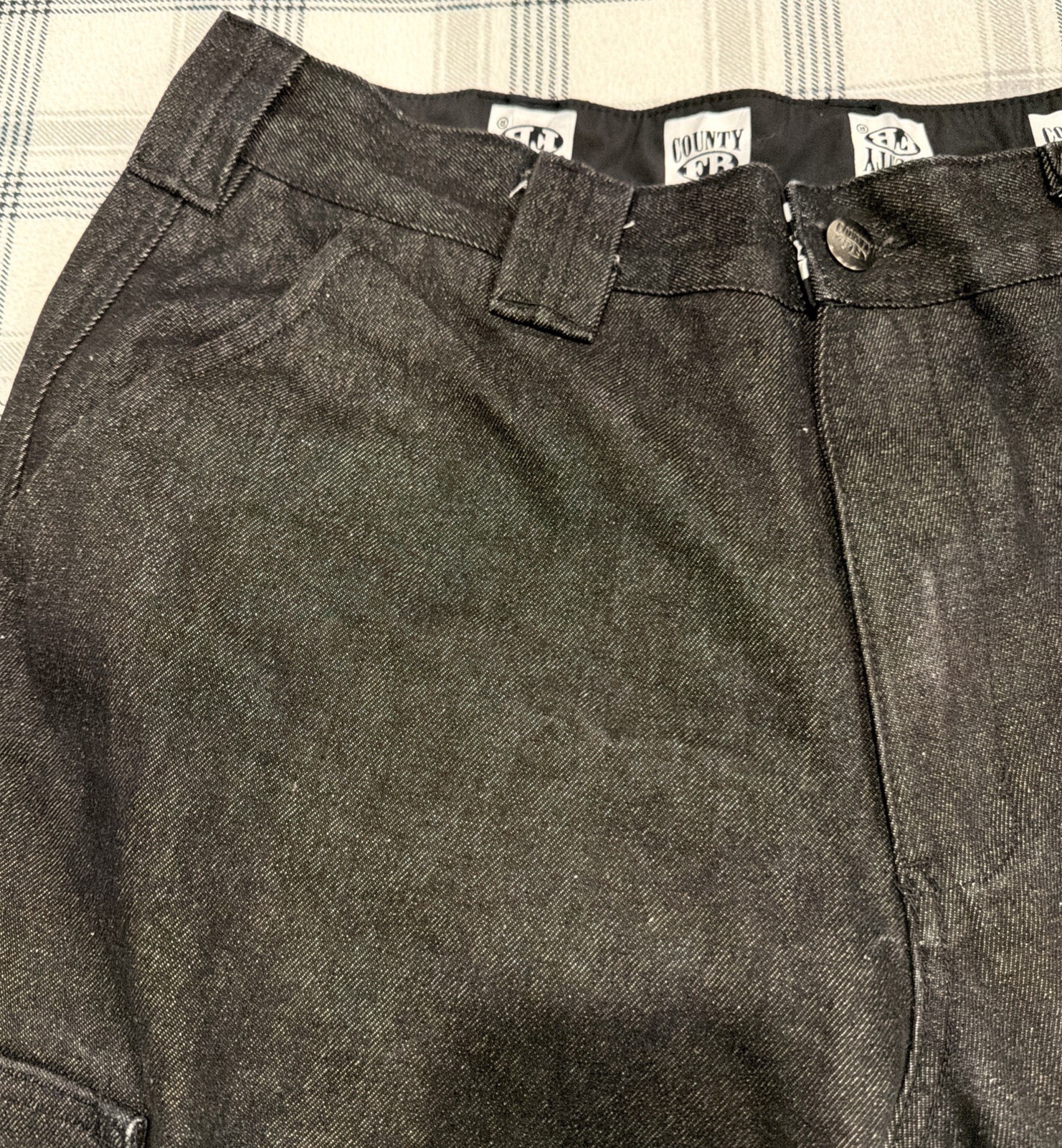 FB County Denim Jeans Cargo 38x30 (36x28) Black Casual gallery