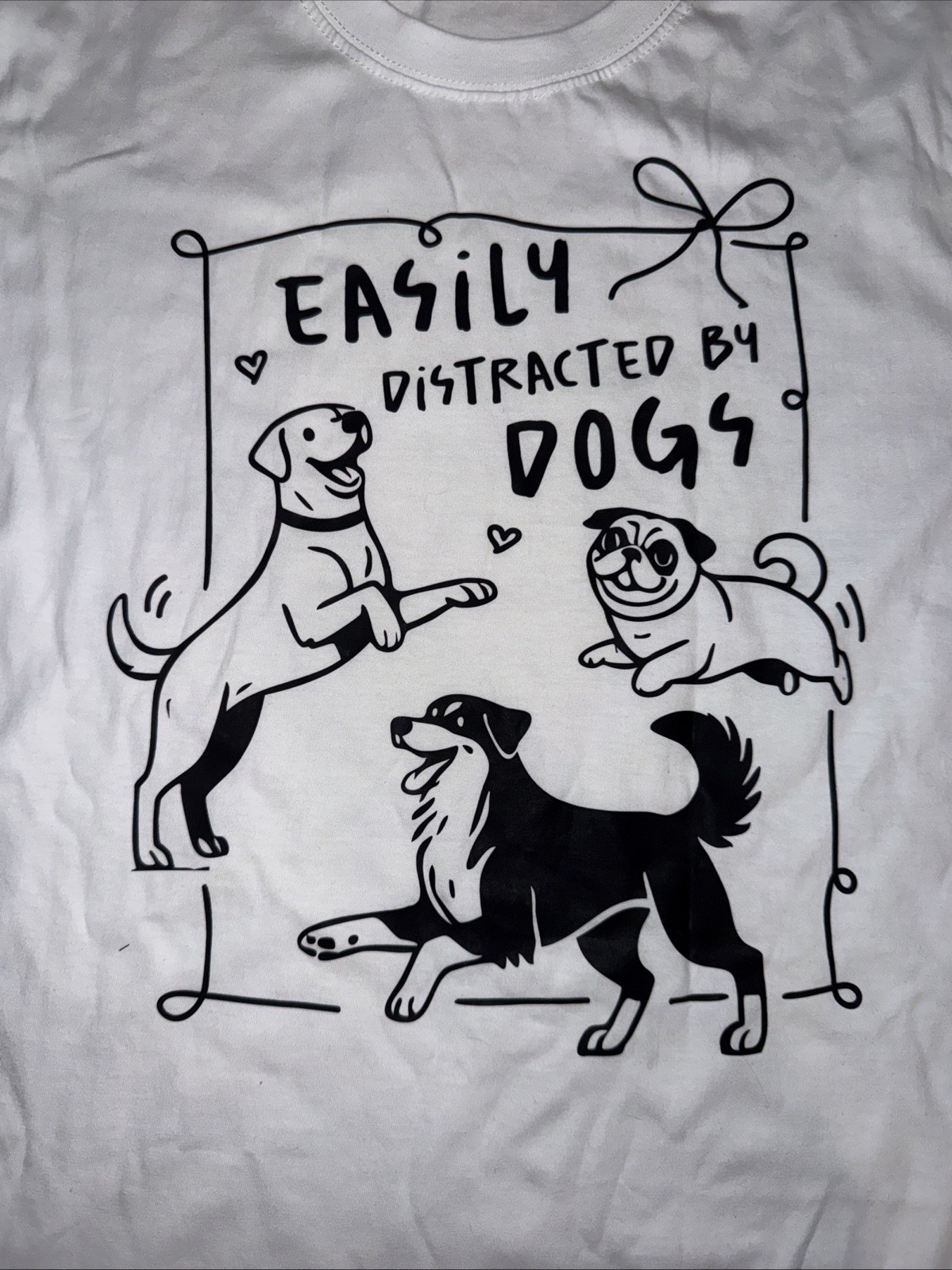 Easily Distracted by Dogs Unisex Heavy Cotton Tee - Perfect for Dog Lovers gallery