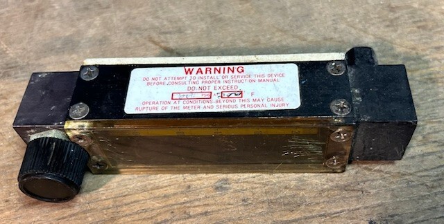 Brooks Instrument Sho-Rate Flow Meter, Tube Size R-2-65