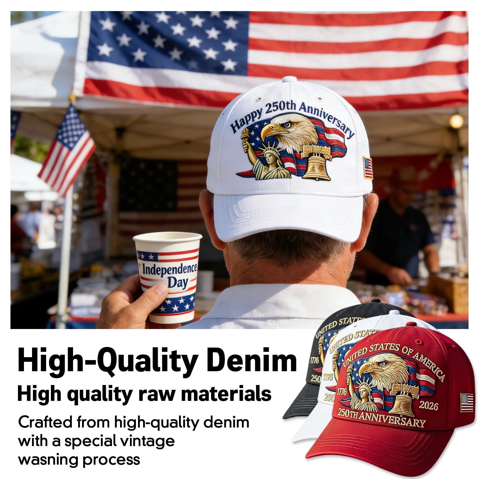 250th Anniversary USA Hat Adjustable United States 250th Anniversary Hat Ret... gallery
