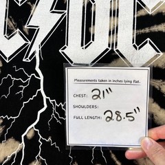 AC/DC Men’s Black Tan Tie-Dye Lightning Graphic Band T-Shirt Size M Spiral Music