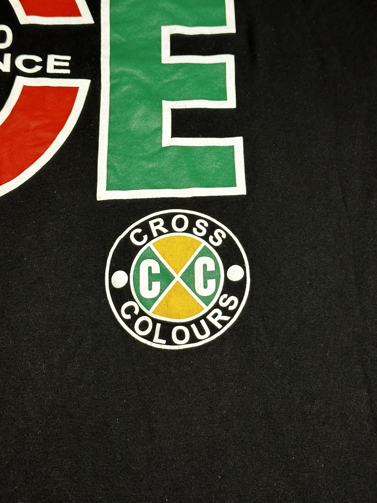 VtG 90s Cross Colours PEACE Stop-D the Violence Hip Hop Nation Men's 2XL Rap Tee gallery