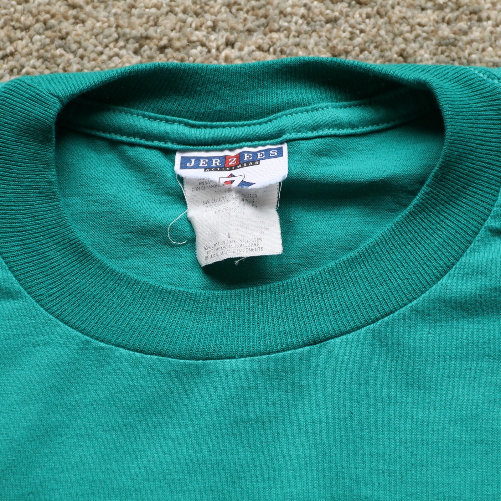 Vintage Florida Lobster Lighthouse T-Shirt Teal Green Jerzees Men’s Size L gallery