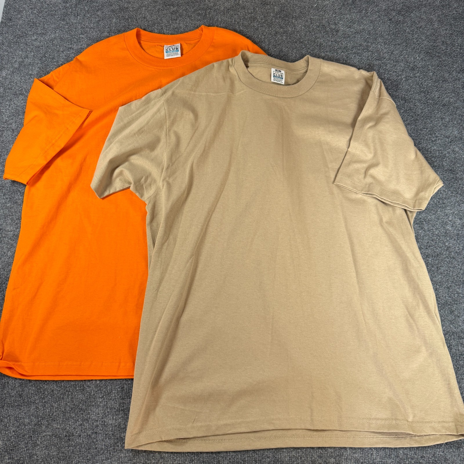 2 NEW PROCLUB HEAVY WEIGHT T-SHIRT ORANGE/BROWN PRO CLUB BLANK 2XL 2PC