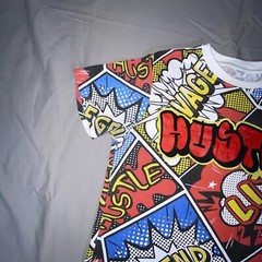 Bailey Apparel Launder HUSTLE Retro Pop Art Graphic T Shirt Mens Size Small