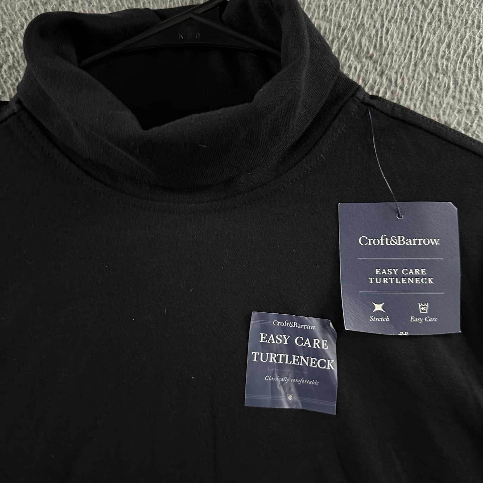 Croft & Barrow Mens Shirt Black Size Medium Turtleneck Easy Care Cotton Blend gallery