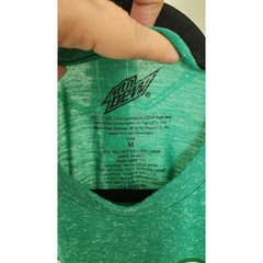Mountain Dew Retro Logo Graphic T-Shirt Green Heathered Mens Medium Linen Blend