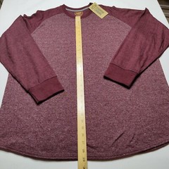 Foundry Men BIG 2XL Burgundy Jaspe Long Sleeve Raglan Baseball Shirt NEW