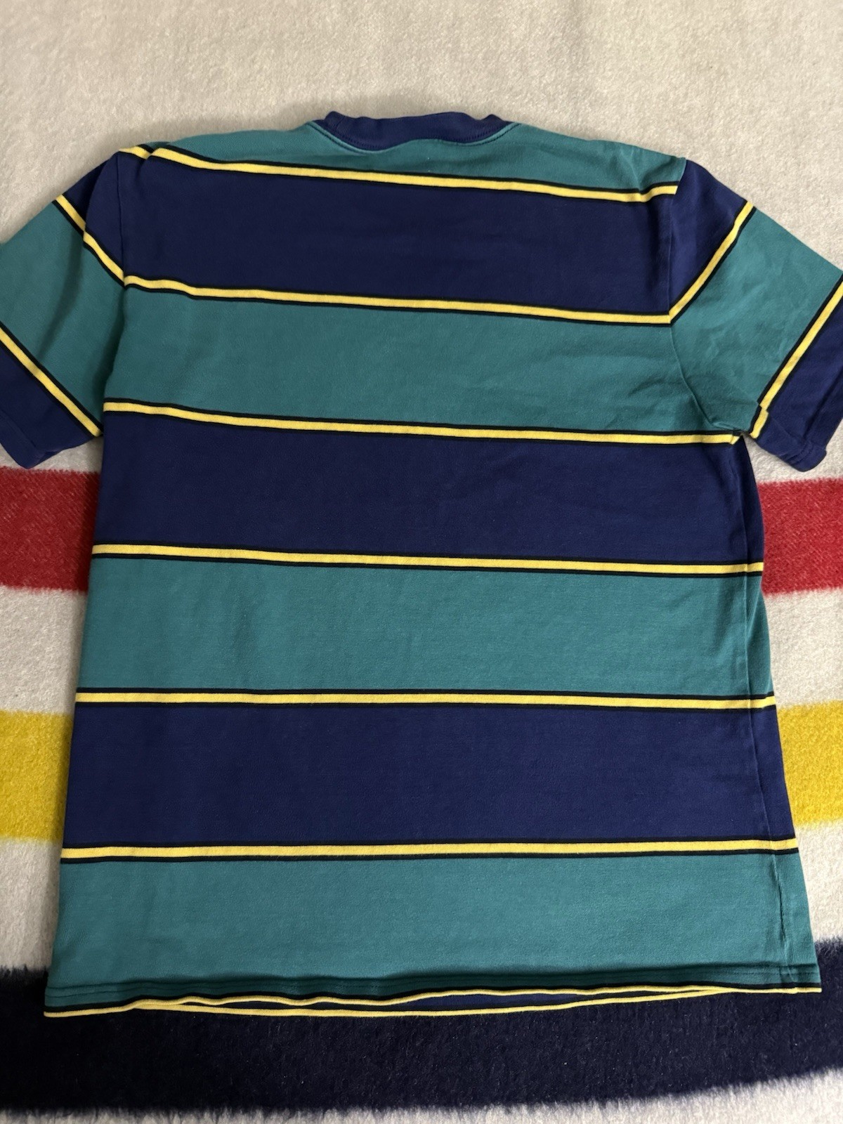 Aime Leon Dore ALD Teddy Santis Striped Logo Cotton Shirt Medium M Grunge Punk gallery