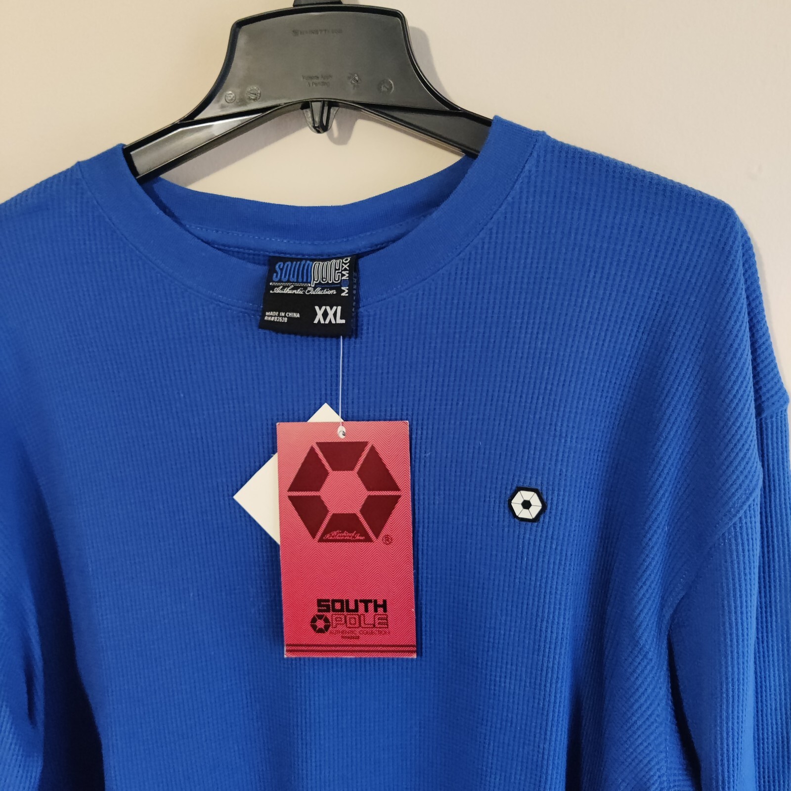 Vintage NWT Southpole Waffel Thermal Knit Blue Shirt Streetwear New Old Stock