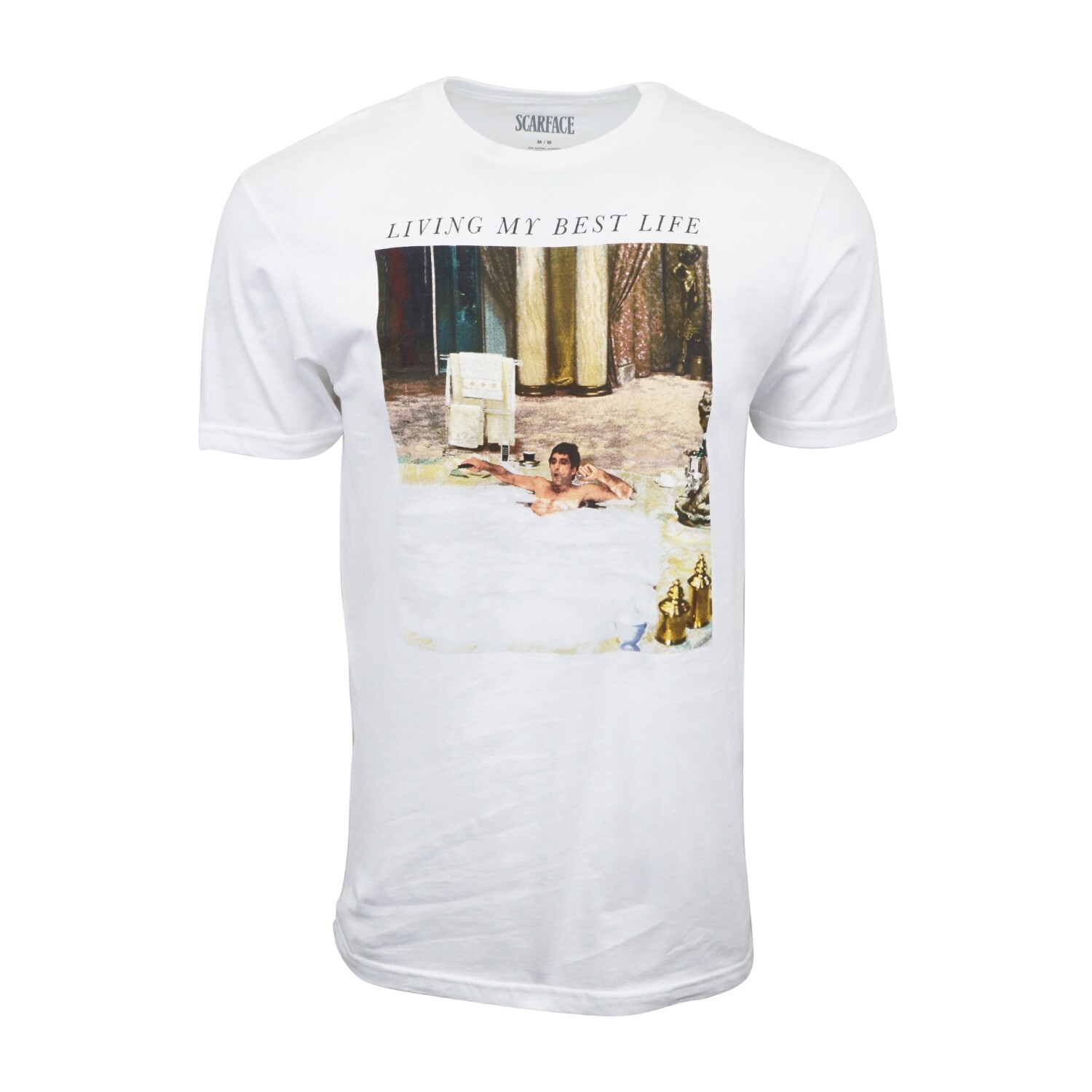 SCARFACE MENS LIVING MY BEST LIFE GRAPHIC T SHIRT gallery