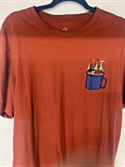 Alpine Design XL Camping Graphic Tee Burnt Orange Bear Forest Camp Shirt