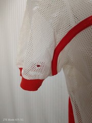 Versace men’s white cotton mesh polo item with micro holes, armpits 50 cm,