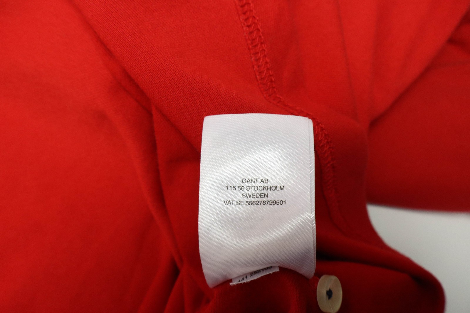 Gant T-Shirt Mens Large Red Short Sleeve Logo 1/4 Button Collared Stretch gallery