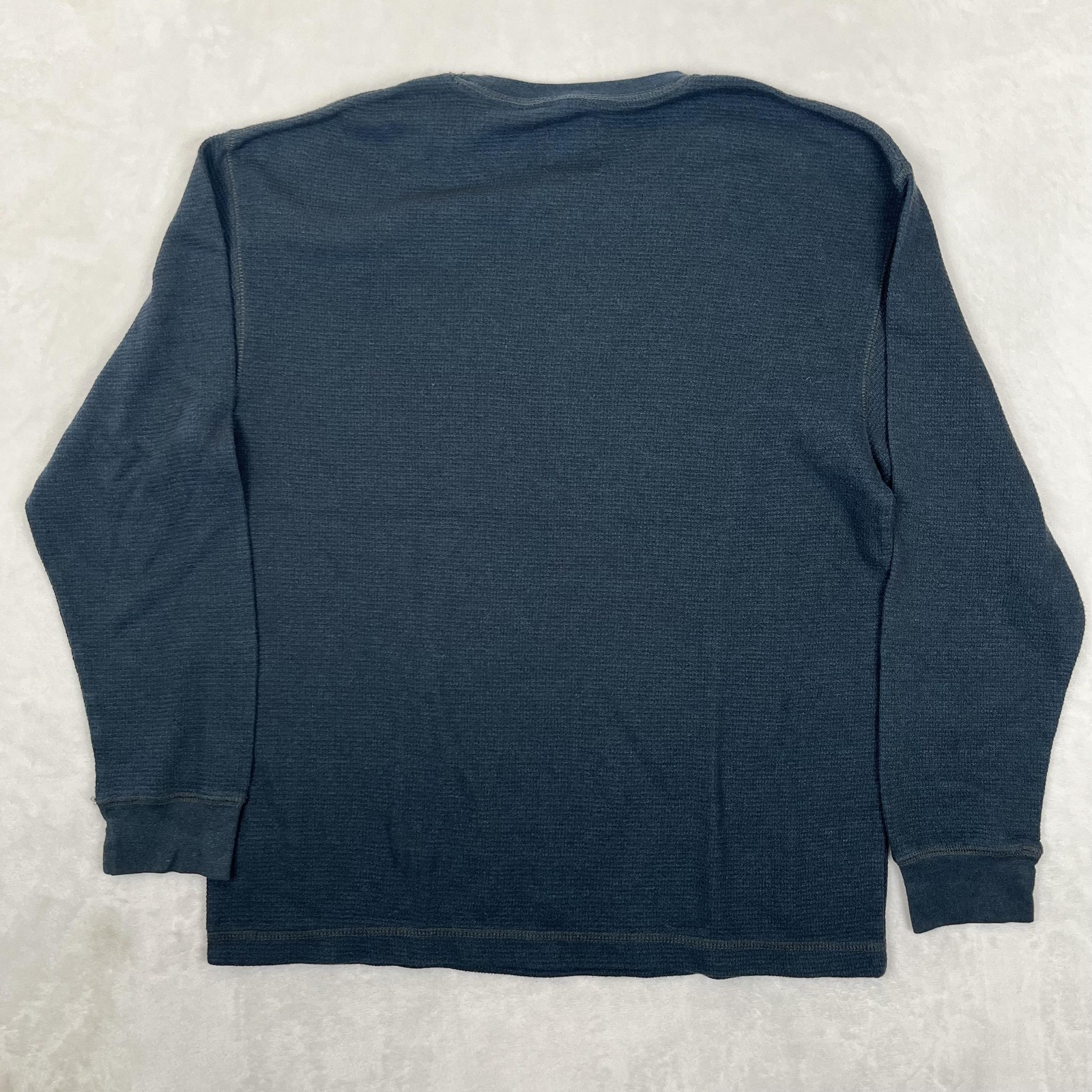 RedHead Long Sleeve Thermal T-Shirt Mens Large Blue Waffle Knit Crew Neck gallery