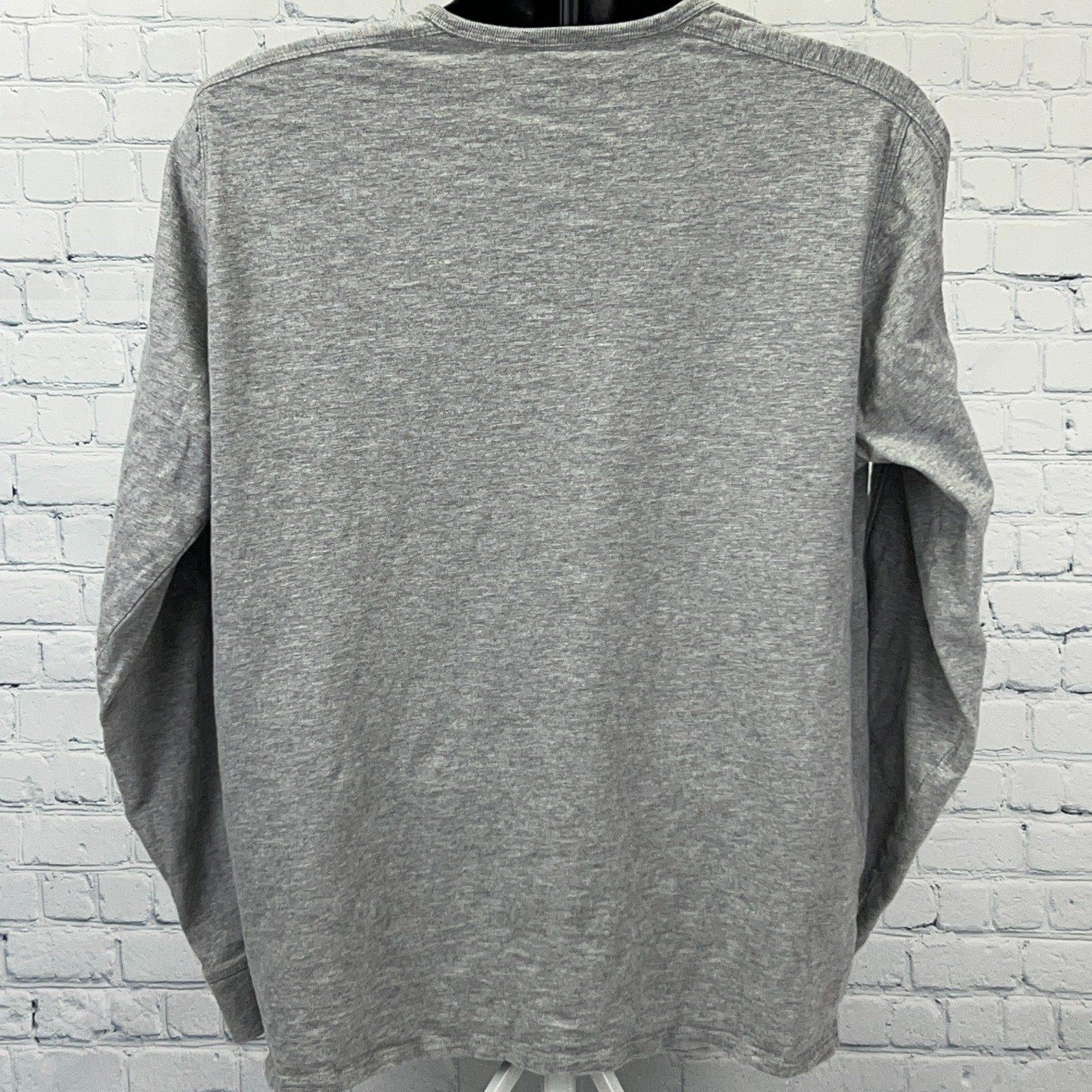 Vince Henley T Shirt Long Sleeve Cotton Heathered Gray Mens XL X-Large gallery