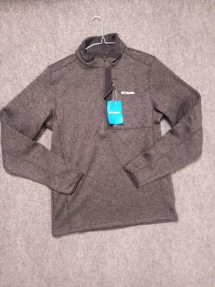 COLUMBIA MEN’S HALF ZIP SWEATER WEATHER (Black/Gray/ SMALL)