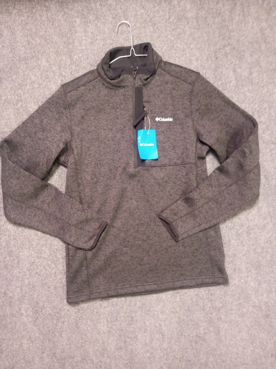 COLUMBIA MEN’S HALF ZIP SWEATER WEATHER (Black/Gray/ SMALL)