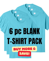 NEW! PC54 Port & Co Cotton Tee – AQUATIC BLUE – Wholesale Lot BLANK