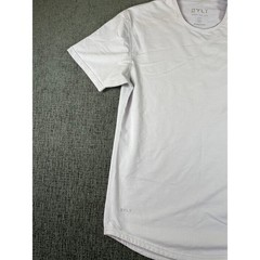 BYLT Basics Drop Cut Lux Short Sleeve White Tee Shirt Mens Medium Curved Hem