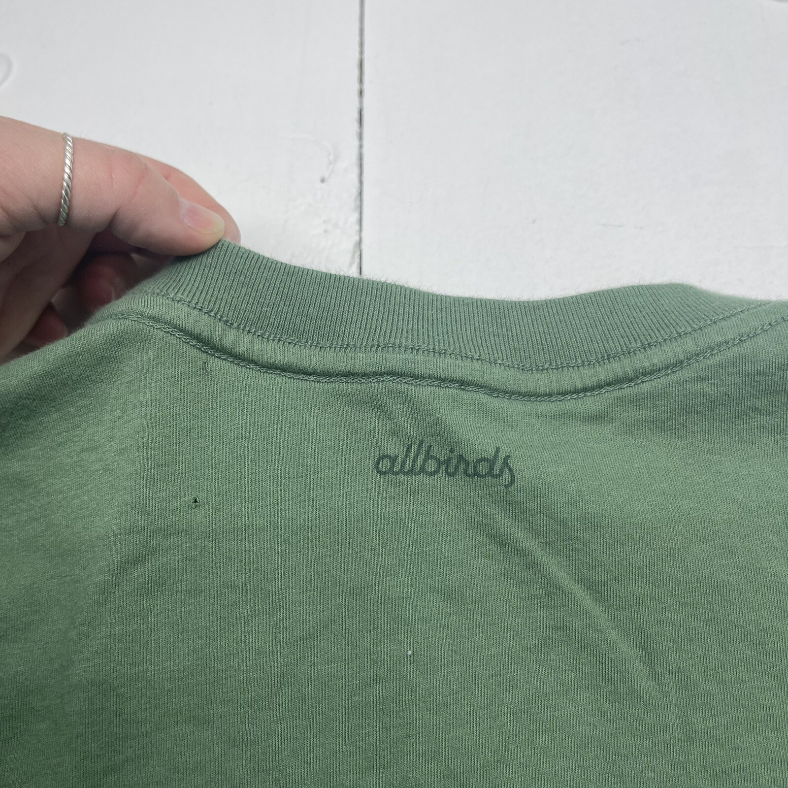 Allbirds Allgood Cotton Long Sleeve Tee Hazy Cargo Green Mens Large gallery