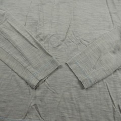 Proof Shirt Mens Small Beige Gray Snap Henley Merino Nylon Blend Lightweight