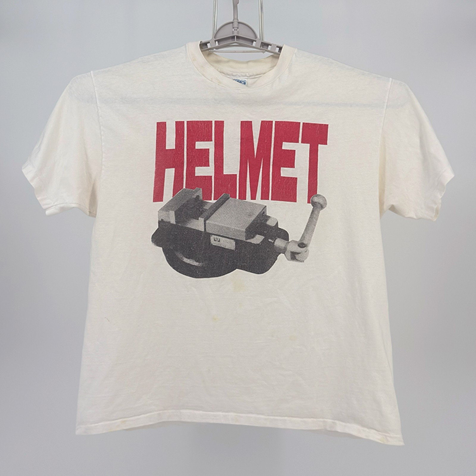 Vintage OG 1991 Helmet Strap It On Shirt Size XL Hanes BEEFY-T! Nirvana RARE