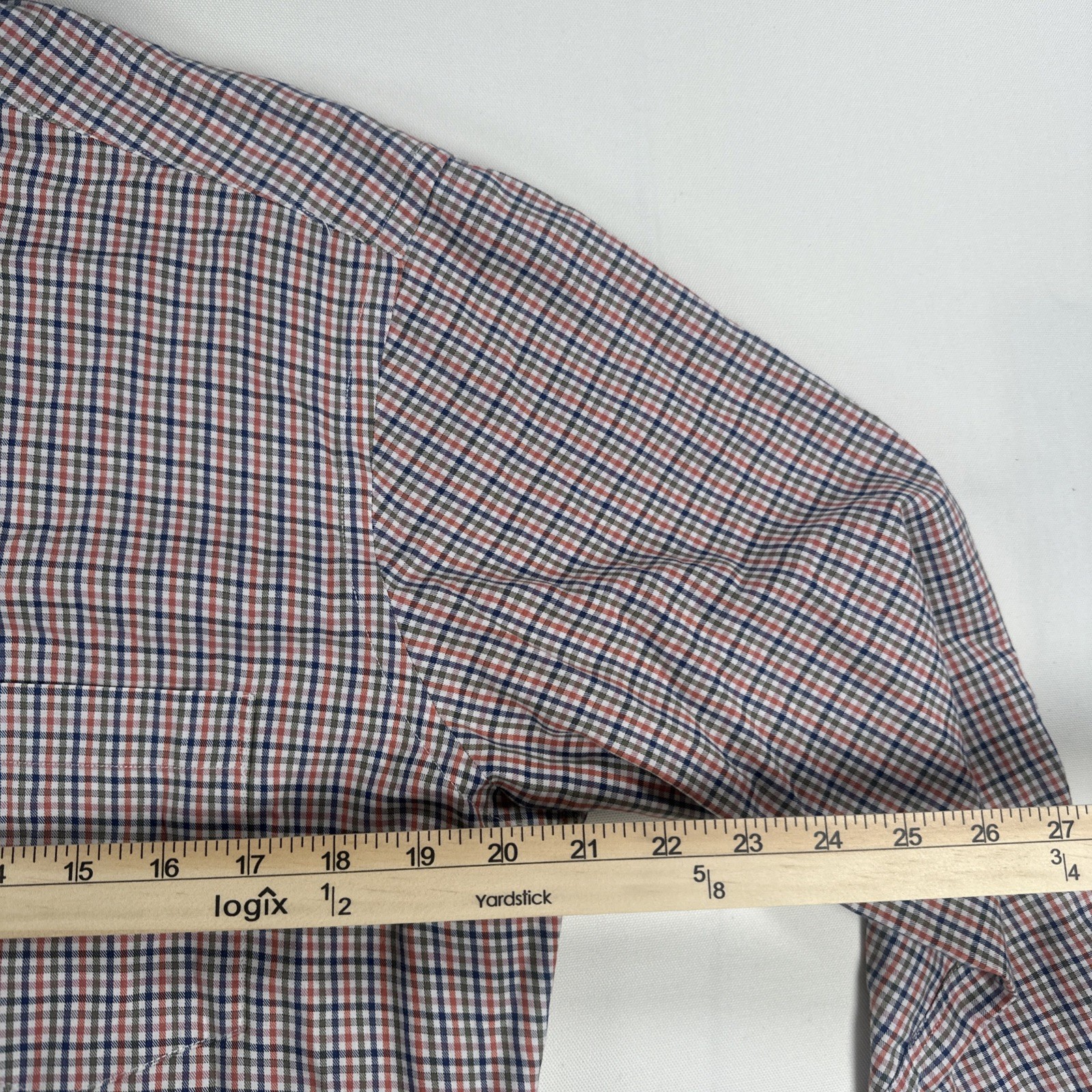 Neiman Marcus Plaid Men's Button Down Dress Shirt Medium M Trim Fit gallery