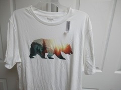 Old Navy Soft Washed White Sunset Bear With Nature Theme SZ XL NWT