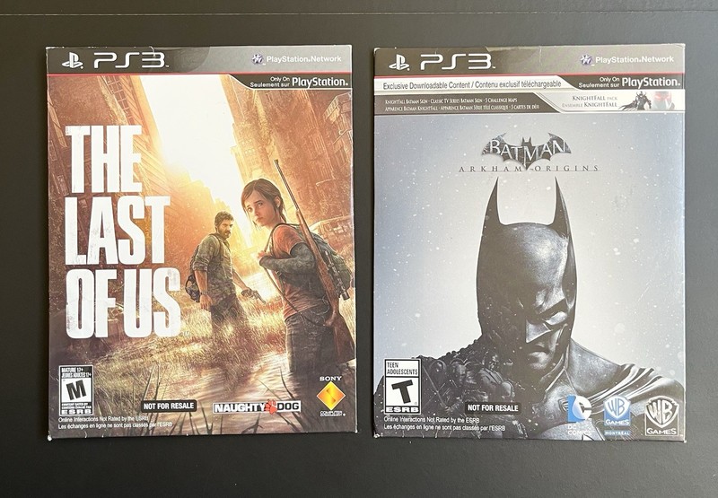 Batman: Origins/Last Of Us PlayStation 3 PS3 NOT FOR RESALE – Cardboard Sleeves