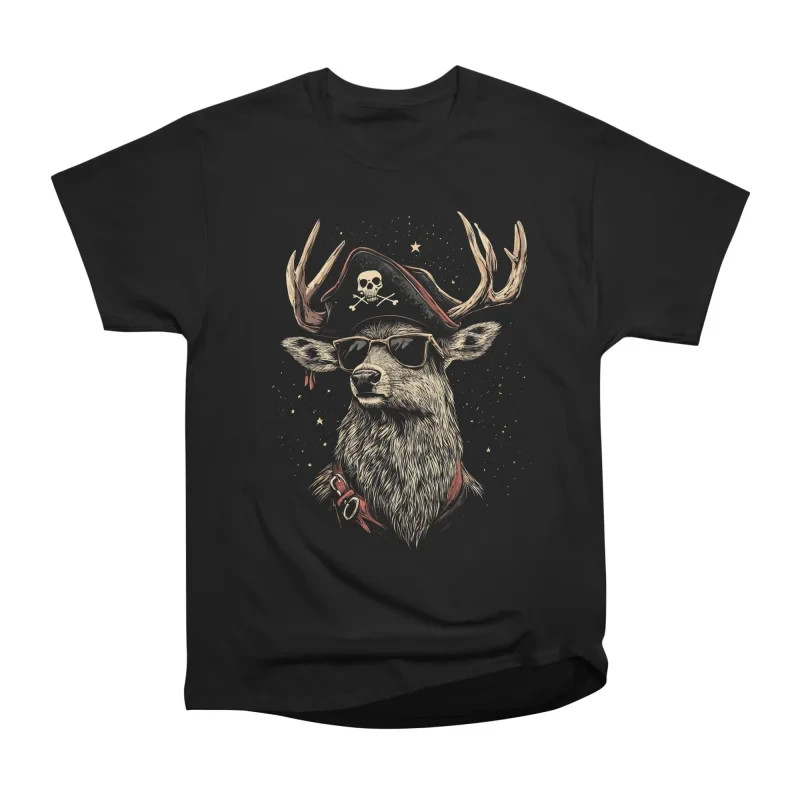 Velvet Marauder Deer Pirate Vintage Double Sided Graphic T-Shirt
