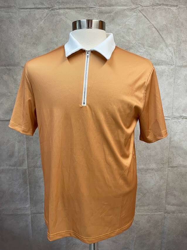 Hawalili Men's Half Zip Shirt Short Sleeve Size M gallery