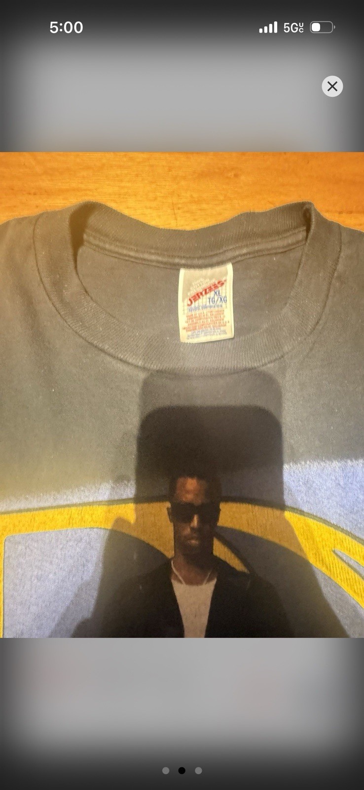 Stedman Puff Daddy Double-Sided Graphic Print Black Cotton Tee Men's XL gallery