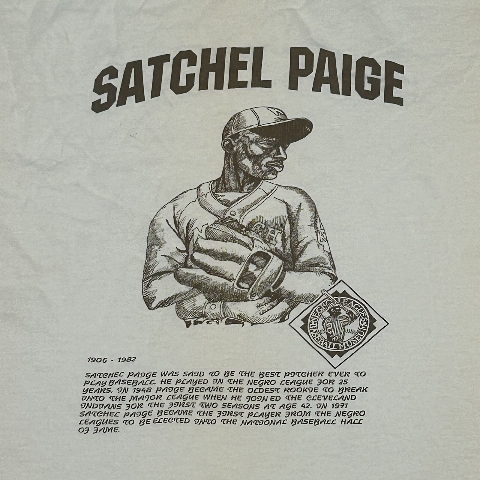 Vintage Satchel Paige T Shirt Mens XL Negro League Baseball 90s USA gallery