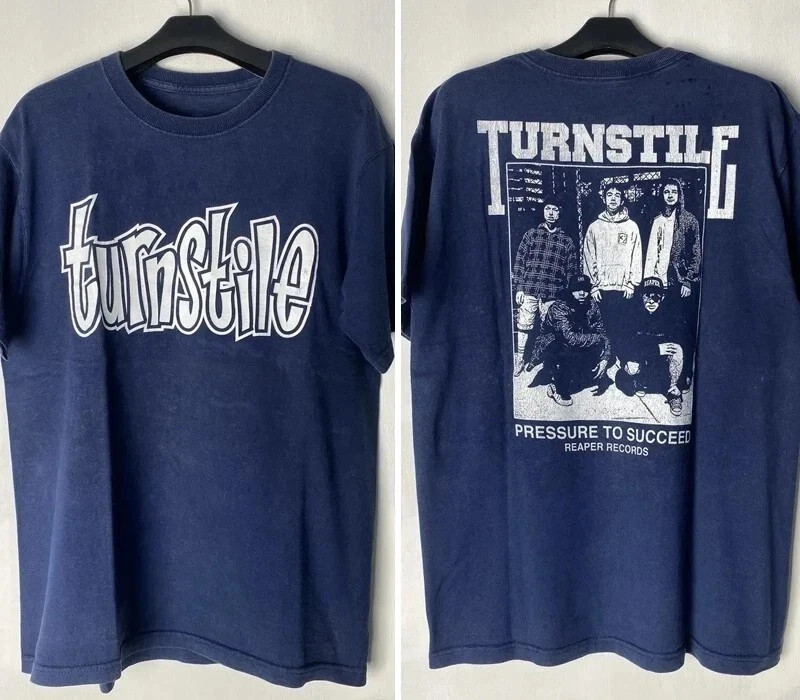 Turnstile Pressure To Succeed T shirt Navy 2 sided Classic style S-5XL QA1965