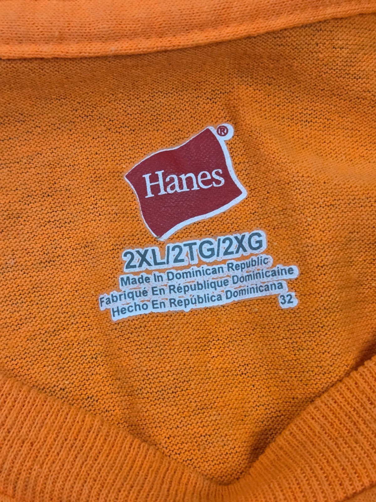 Hanes Men's Adult Neon Safety Orange Solid Short Sleeve Crewneck Tshirt 2XL gallery