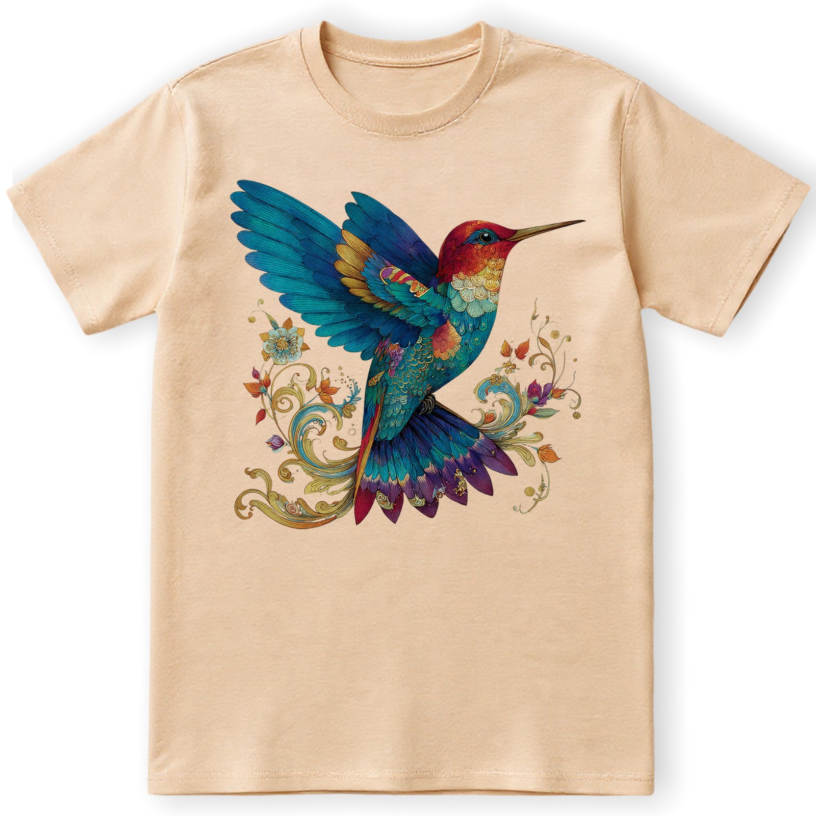 Colorful Hummingbird Nature Art T-Shirt Vintage Retro Gift Men Women Tee gallery