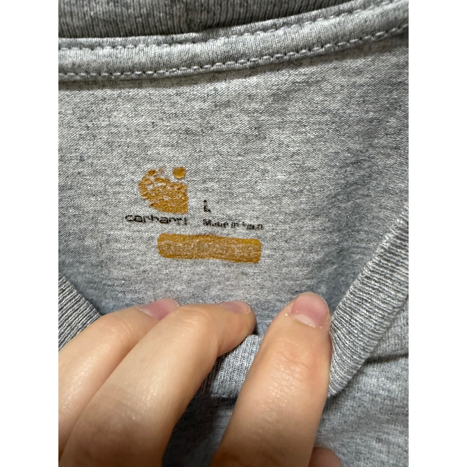 Carhartt Mens K87 Workwear Pocket T-Shirt Heather Gray Short Sleeve Size Large gallery