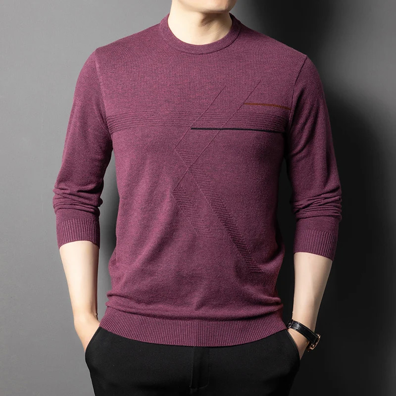 Anti-Pilling High-End Knit Men Pullover Sweater Jumper New Lightweight Round Nec gallery