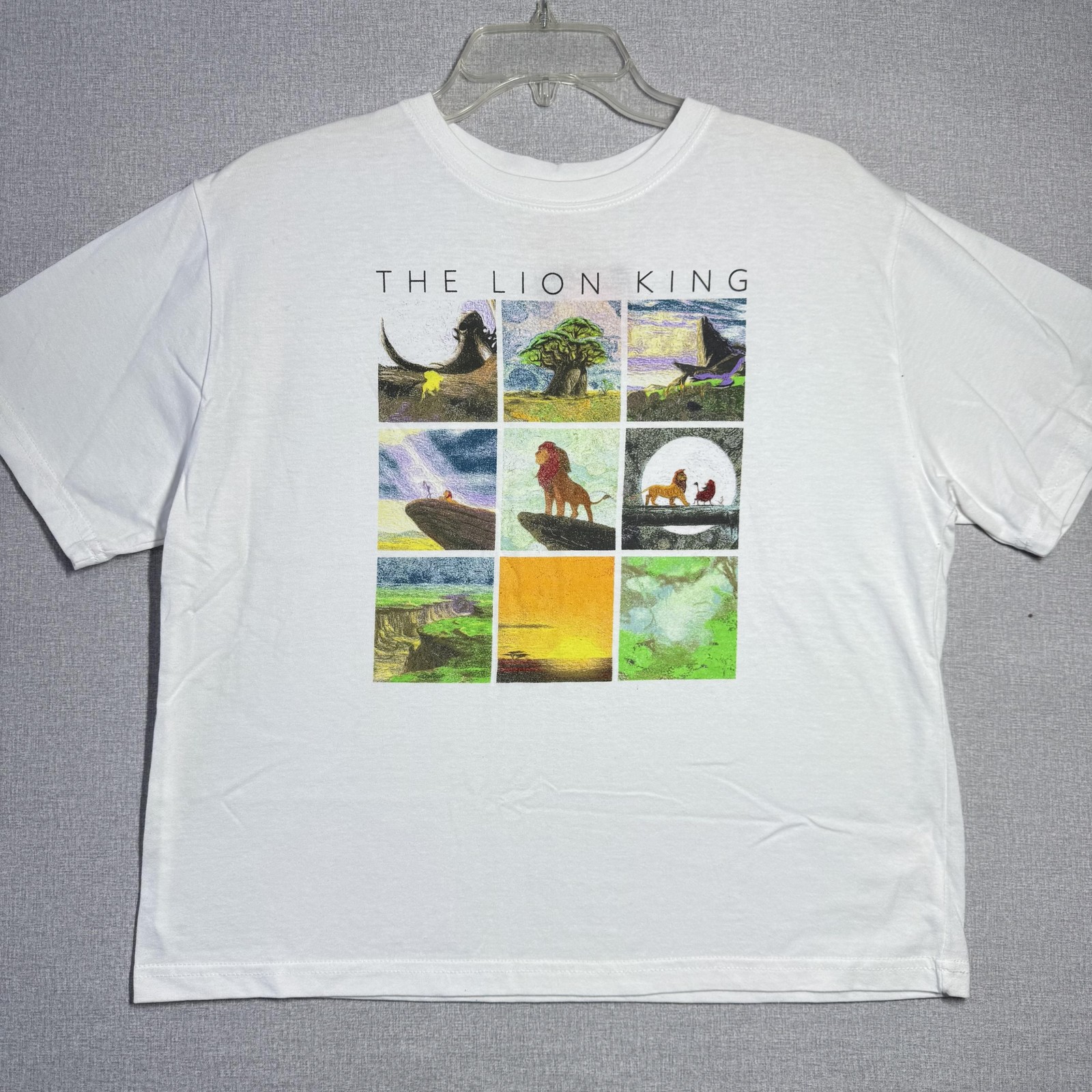 Disney The Lion King Shirt Mens 2XL White Simba Scene Collage Graphic Tee Movie