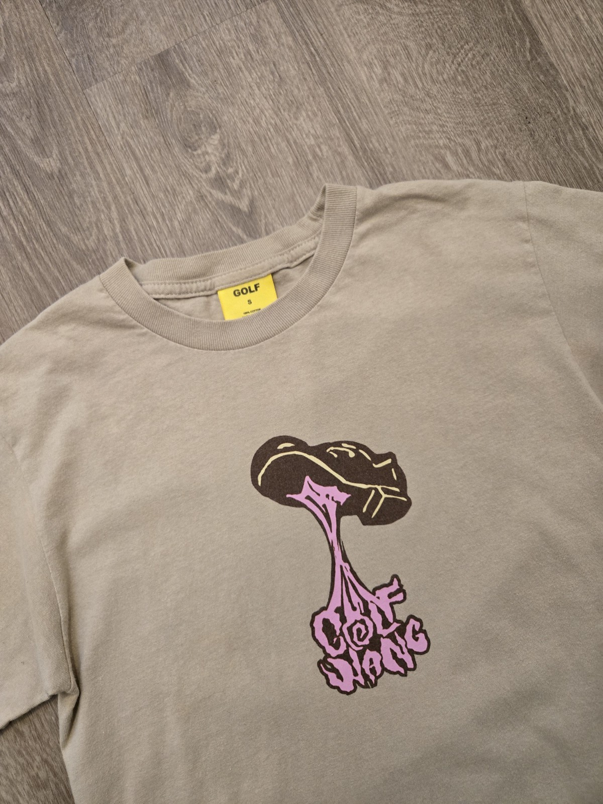 Golf Wang Gum Bottom of Shoe T-shirt Mens S Tyler The Creator Tan Crewneck gallery